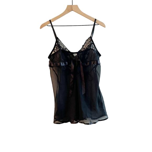 Vintage Movie Star Inc Black Lingerie Teddy Slip Medium - Picture 1 of 7